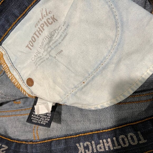 J Crew Low Rise Toothpick Skinny Ankle Jeans Dark Wash Stretch Sz 27 (31x28) EUC - Picture 13 of 13